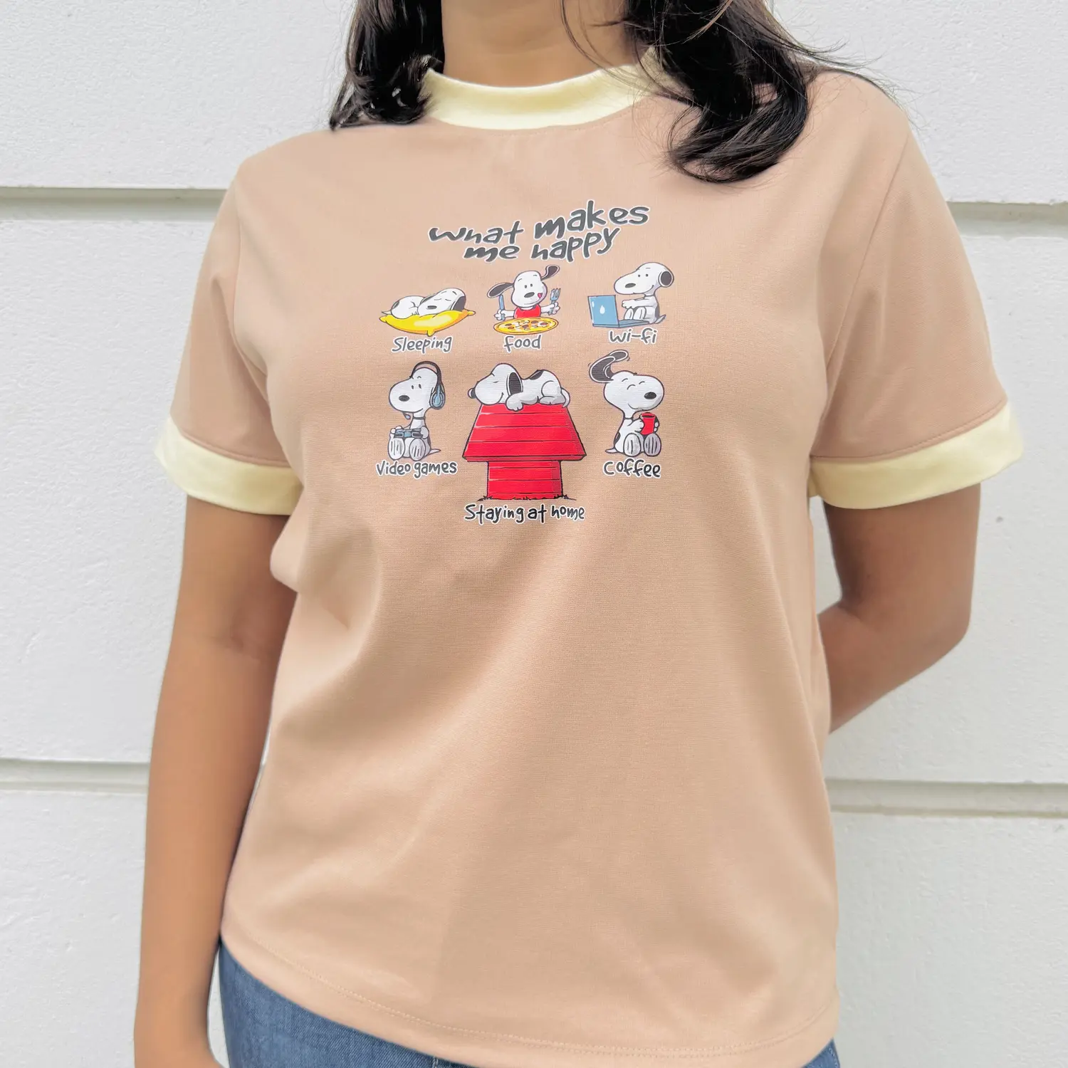 Peach Orange Freesize T-Shirt for Ladies | Imported